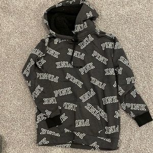 Victoria’s Secret pink fleece hooded sweatshirt